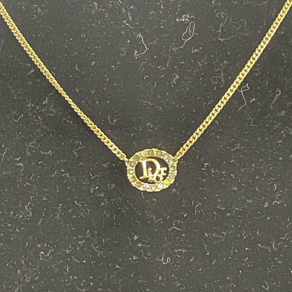 Authentic Dior Gold Plated  Necklace-Preowned As Is -Missing a couple of Stones - Picture 6 of 6